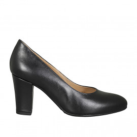 Escarpin pour femmes en cuir noir talon 7 - Pointures disponibles:  32