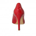 ﻿Woman's pump shoe in red patent leather heel 9 - Available sizes:  32