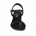 Sandale entredoigt pour femmes en cuir de couleur noir talon 2 - Pointures disponibles:  33, 44