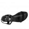 Sandale entredoigt pour femmes en cuir de couleur noir talon 2 - Pointures disponibles:  33, 44