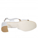 Sandale pour femmes en cuir blanc talon 8 - Pointures disponibles:  43, 44, 45