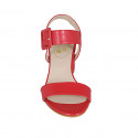 Sandalo da donna con fibbia in pelle rossa tacco 5 - Misure disponibili: 42, 43, 45