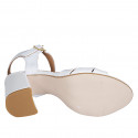 Sandale pour femmes en cuir blanc avec courroie talon 7 - Pointures disponibles:  43, 44