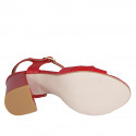 Sandale pour femmes en cuir rouge avec courroie talon 7 - Pointures disponibles:  32, 43, 44