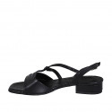 Sandale pour femmes en cuir imprimé et lamé noir talon 2 - Pointures disponibles:  32, 33, 34, 43, 44