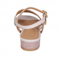 Sandalo da donna in pelle nude con cinturino e tacco rivestito 2 - Misure disponibili: 32, 33