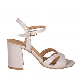 Sandalo da donna con cinturino in pelle nude tacco 7 - Misure disponibili: 42, 43, 45