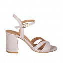 Sandalo da donna con cinturino in pelle nude tacco 7 - Misure disponibili: 42, 43, 45