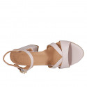 Sandalo da donna con cinturino in pelle nude tacco 7 - Misure disponibili: 42, 43, 45