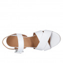 Sandale pour femmes avec courroie en cuir blanc talon 5 - Pointures disponibles:  44, 45