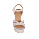 Woman's strap sandal with platform in nude leather heel 9 - Available sizes:  42, 43, 44, 46