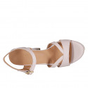 Sandalo da donna con cinturino e plateau in pelle nude tacco 9 - Misure disponibili: 42, 43, 44, 46