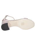 Zapato abierto con cinturon para mujer en charol estampado lila tacon 4 - Tallas disponibles:  32, 33, 34, 42, 43, 44, 45, 46