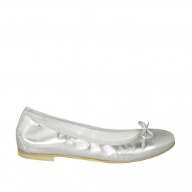 Ballerine pour femmes en cuir lamé argent avec noeud talon 1 - Pointures disponibles:  42