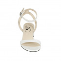 Sandale pour femmes en cuir blanc avec courroie à la cheville talon 5 - Pointures disponibles:  43