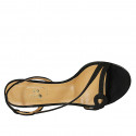 Sandale pour femmes avec elastique en daim noir talon 8 - Pointures disponibles:  46