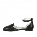 Woman's open shoe in black leather with strap heel 1 - Available sizes:  43