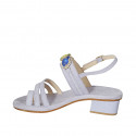 Woman's thong sandal in lilac suede with rhinestones heel 3 - Available sizes:  33, 42, 44, 46