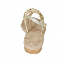 Sandalo infradito da donna con strass in pelle laminata platino tacco 2 - Misure disponibili: 34, 42, 43, 45, 46