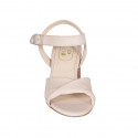 Sandale avec courroie pour femmes en cuir nue talon 6 - Pointures disponibles:  42, 44, 45