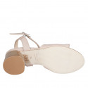 Sandale avec courroie pour femmes en cuir nue talon 6 - Pointures disponibles:  42, 44, 45