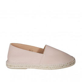 Espadrille original fabriqué en Espagne en cuir nue talon compensé 1 - Pointures disponibles:  45