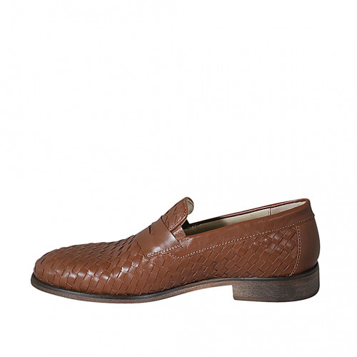 Mens woven leather on sale shoes