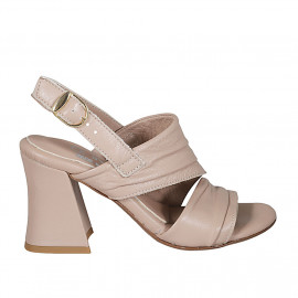 Sandale pour femmes en cuir nue talon 7 - Pointures disponibles:  32