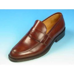 Men's elegant loafer in brown leather - Available sizes:  50, 54