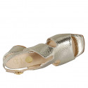 Woman's sandal in platinum laminated and printed leather heel 6 - Available sizes:  46