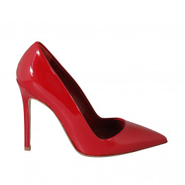 ﻿Woman's pump shoe in red patent leather heel 10 - Available sizes:  33, 34, 46