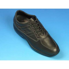 Men's laced shoe in black leather - Available sizes:  36