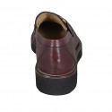 Mocassin pour femmes en cuir bordeaux avec accessoire talon 3 - Pointures disponibles:  44