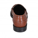 Mocassin pour femmes en cuir brun clair avec accessoire talon 2 - Pointures disponibles:  42, 43, 45