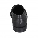 Mocassin avec accessoire pour femmes en cuir noir talon 2 - Pointures disponibles:  32