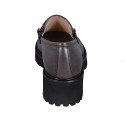 Woman's mocassin with accessory in taupe leather heel 5 - Available sizes:  44