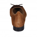 Woman's ballerina with bow and captoe in cognac brown and dark brown suede heel 2 - Available sizes:  33, 42