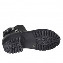 Stivaletto da donna con cerniere e fibbia in pelle nera tacco 4 - Misure disponibili: 32, 33