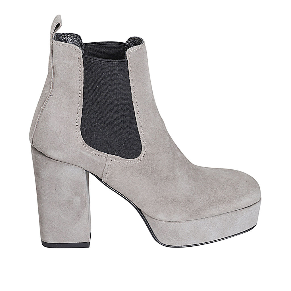 grey platform ankle boots