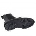 Botines para mujer con elasticos y accesorio en piel negra tacon 3 - Tallas disponibles:  33, 43