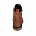 Botines para mujer con elasticos en gamuza cognac tacon 3 - Tallas disponibles:  33, 44