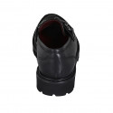 Mocassin pour femmes avec accessoire et semelle amovible en cuir noir talon 3 - Pointures disponibles:  32