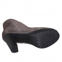 Botines con cremallera para mujeres con plataforma en gamuza gris pardo tacon 10 - Tallas disponibles:  33, 42, 43, 44