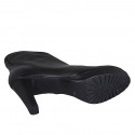 Botines con cremallera para mujeres con plataforma en piel de color negro tacon 10 - Tallas disponibles:  42, 43