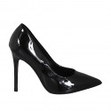 Woman's pointy pump in black patent leather heel 10 - Available sizes:  32, 34, 43