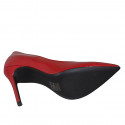 Zapato de salon a punta para mujer en charol rojo con tacon 10 - Tallas disponibles:  33, 34