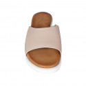 Mule para mujer con elastico en piel nude cuña 4 - Tallas disponibles:  34, 42, 43, 44