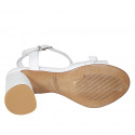 Woman's sandal in white leather with strap and buckle heel 7 - Available sizes:  32, 34, 42, 44, 45