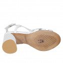 Woman's sandal in white leather heel 7 - Available sizes:  34, 42