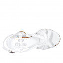 Sandale pour femmes en cuir blanc talon 7 - Pointures disponibles:  34, 42